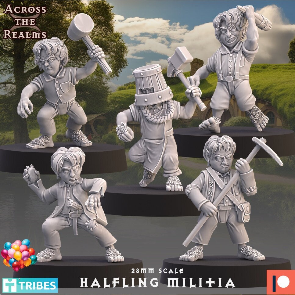 Halfling Militia (5 models) - (sculpted by Across the Realms)