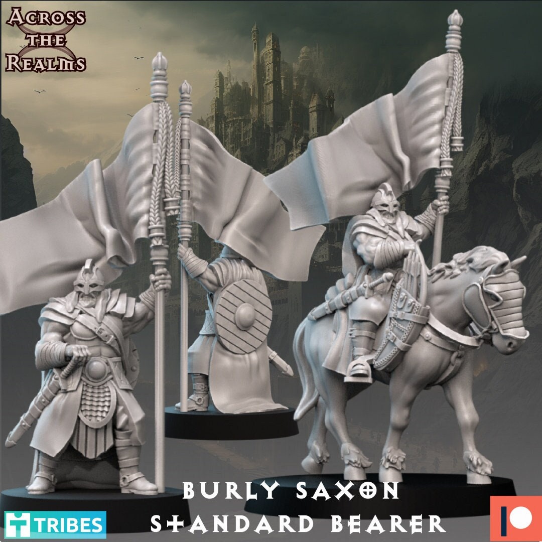 Burly Saxon Standard Bearer(2 Models) - (sculpted by Across the Realms)