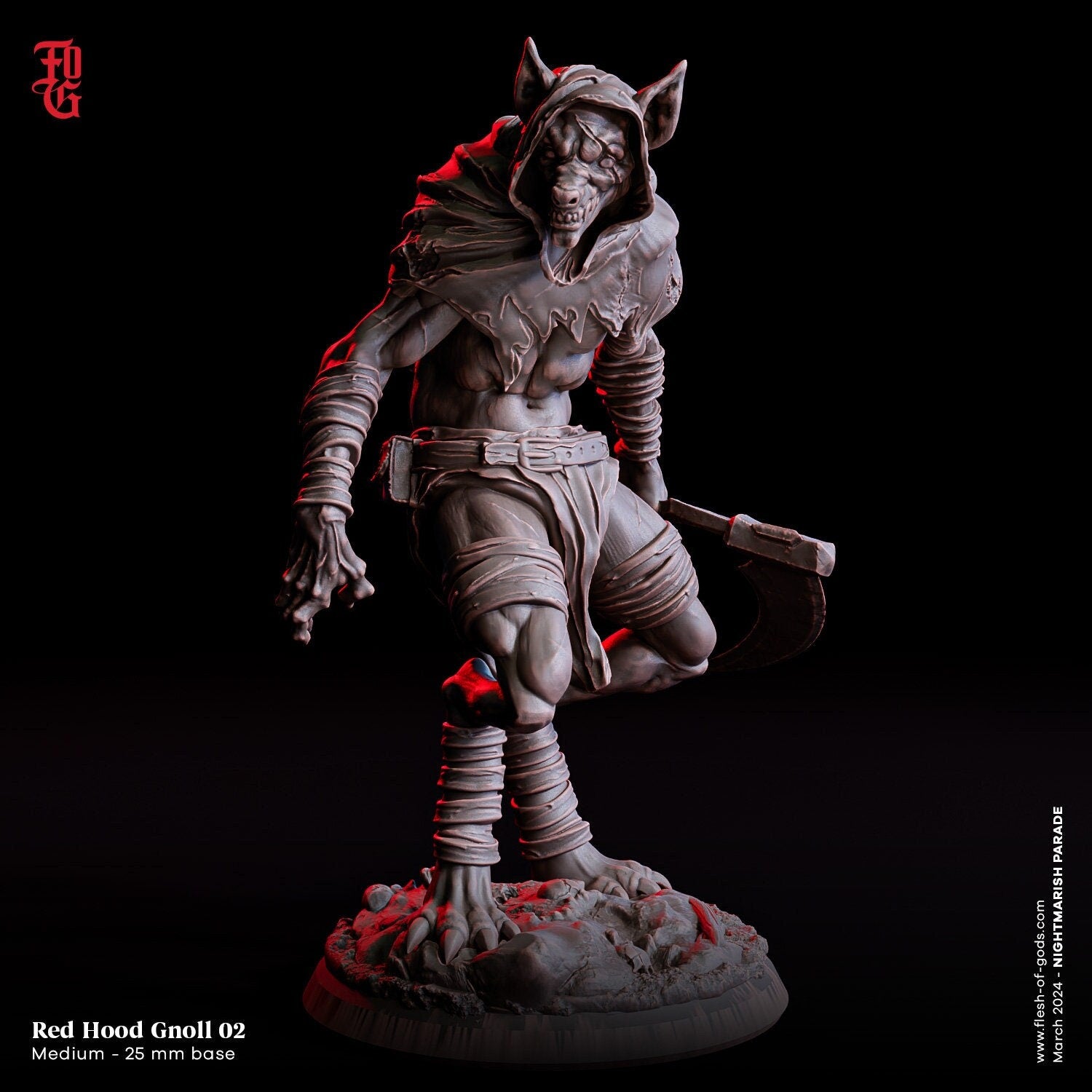 Red Hood Gnoll 02 - The Nightmarish Parade (sculpted by Flesh of Gods miniatures)