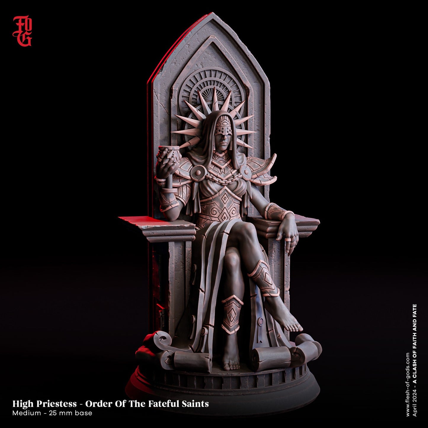 High Priestess - Order of the Fateful Saints - A Clash of Faith and Fate (sculpted by Flesh of Gods miniatures)