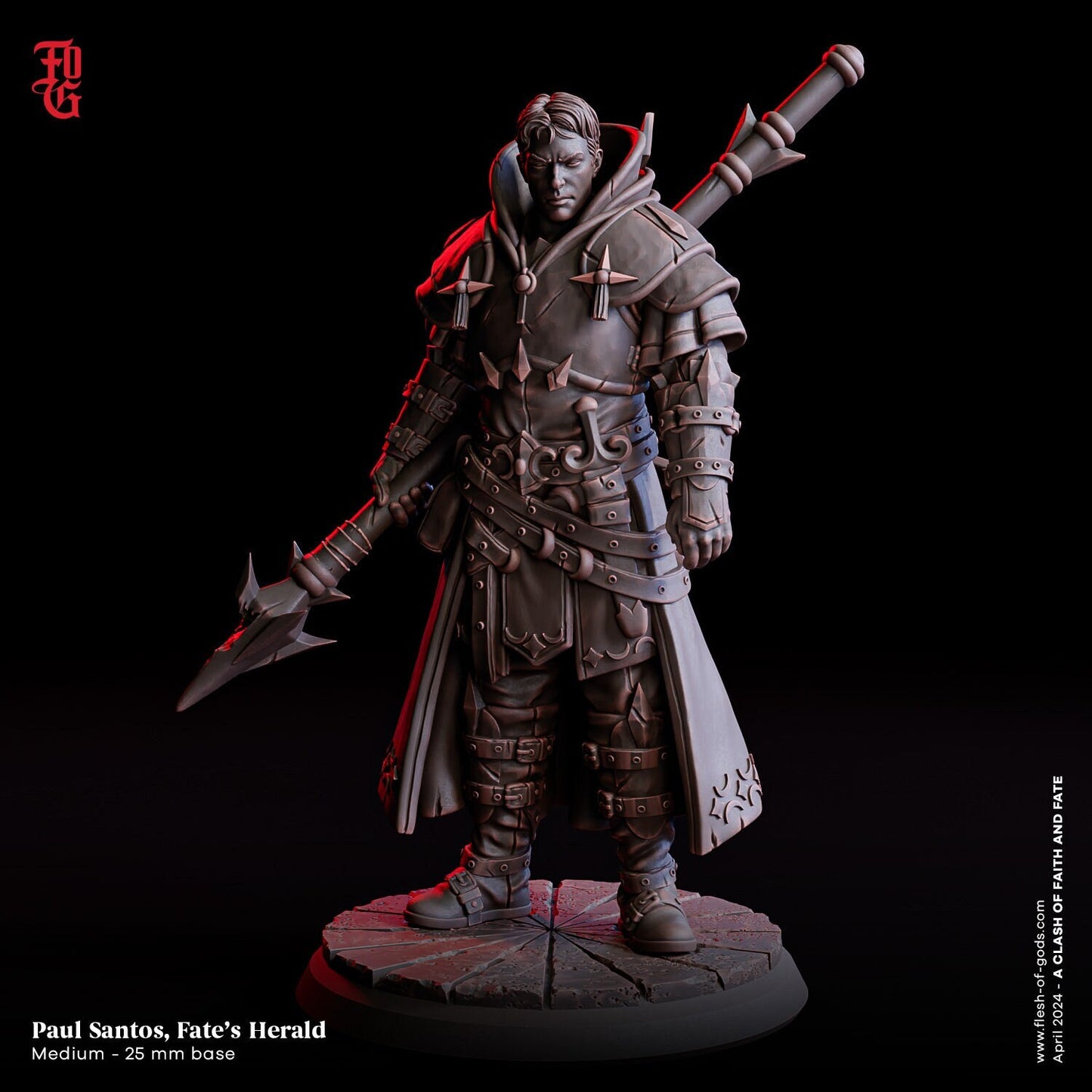 Paul Santos, Fate's Herald - A Clash of Faith and Fate (sculpted by Flesh of Gods miniatures)