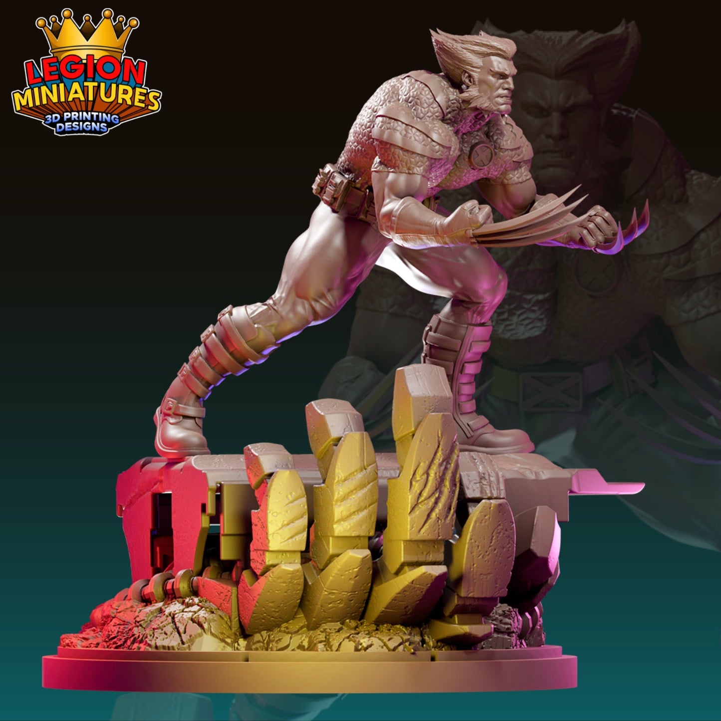 Ultimate Wolverine Fan-Art 40mm Miniature (Sculpted by Legion Miniatures) (Crisis Protocol Proxy/Alternative)