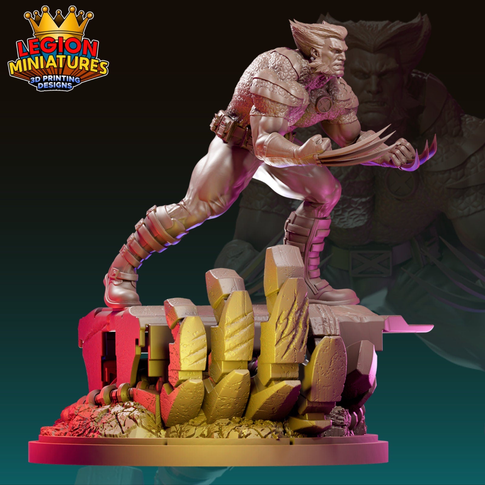 Ultimate Wolverine Fan-Art 40mm Miniature (Sculpted by Legion Miniatures) (Crisis Protocol Proxy/Alternative)