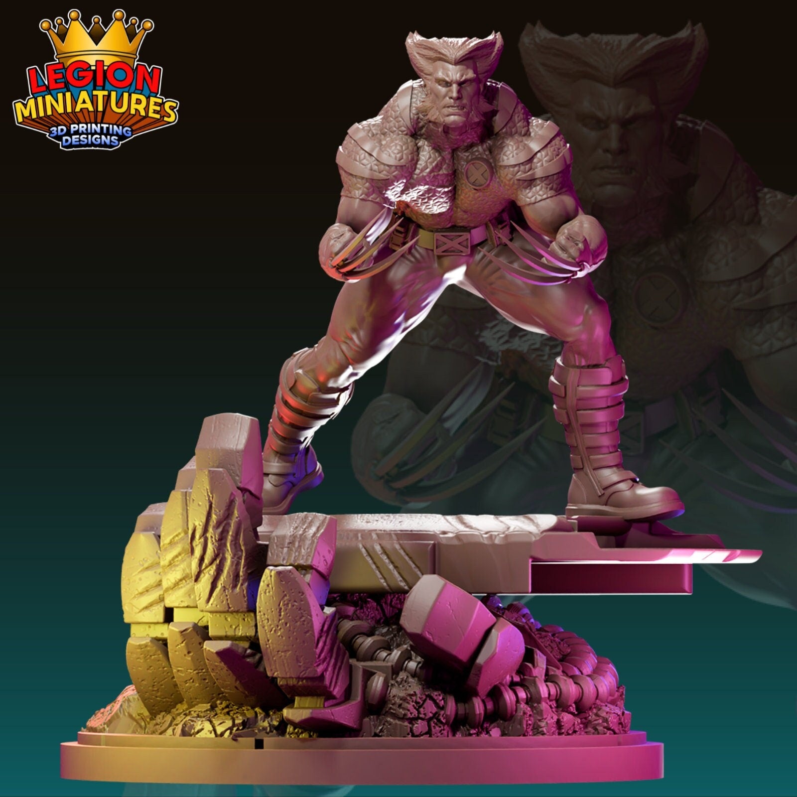 Ultimate Wolverine Fan-Art 40mm Miniature (Sculpted by Legion Miniatures) (Crisis Protocol Proxy/Alternative)