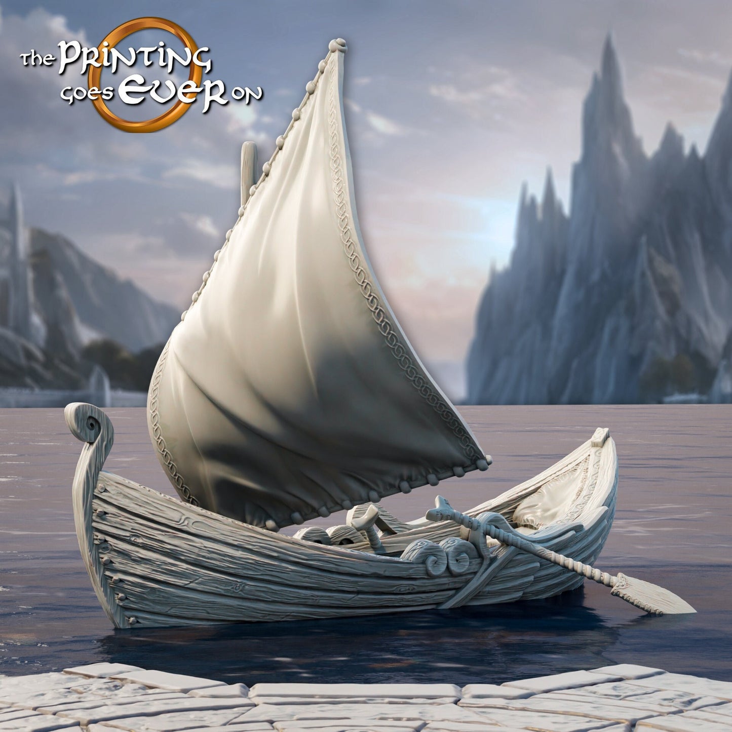 Elven Boat (sculpted by Print Goes Ever On)