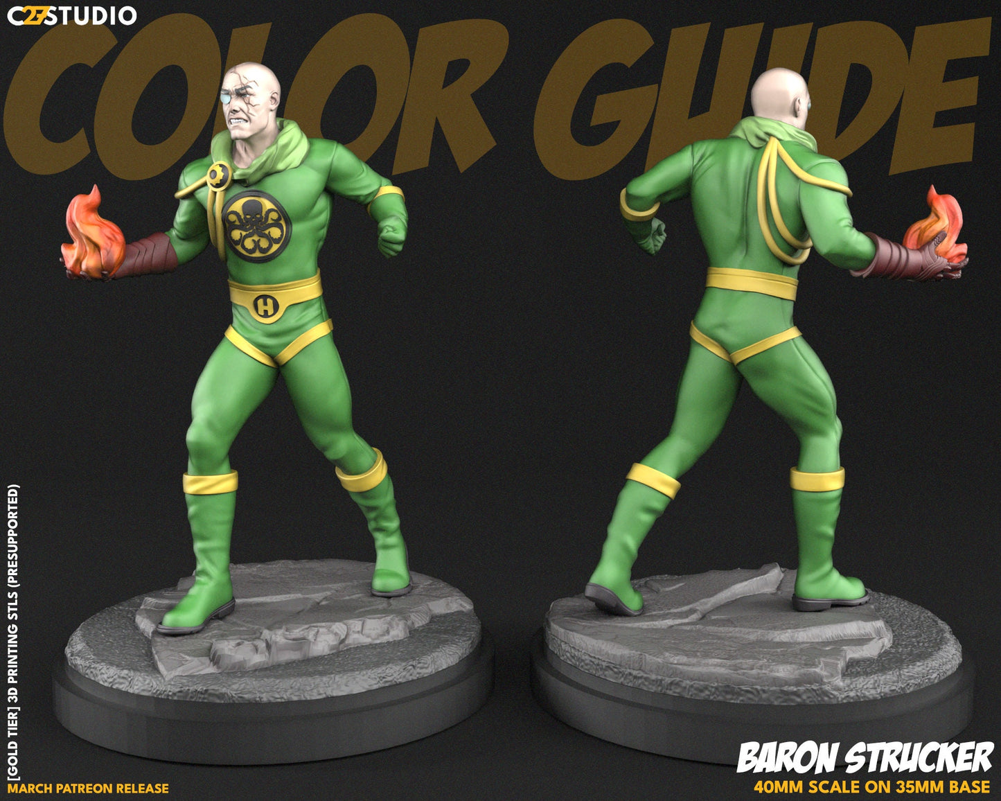 Baron Strucker / Hydra Supreme 40mm miniature (sculpted by C27 collectibles) (Crisis Protocol Proxy/Alternative)