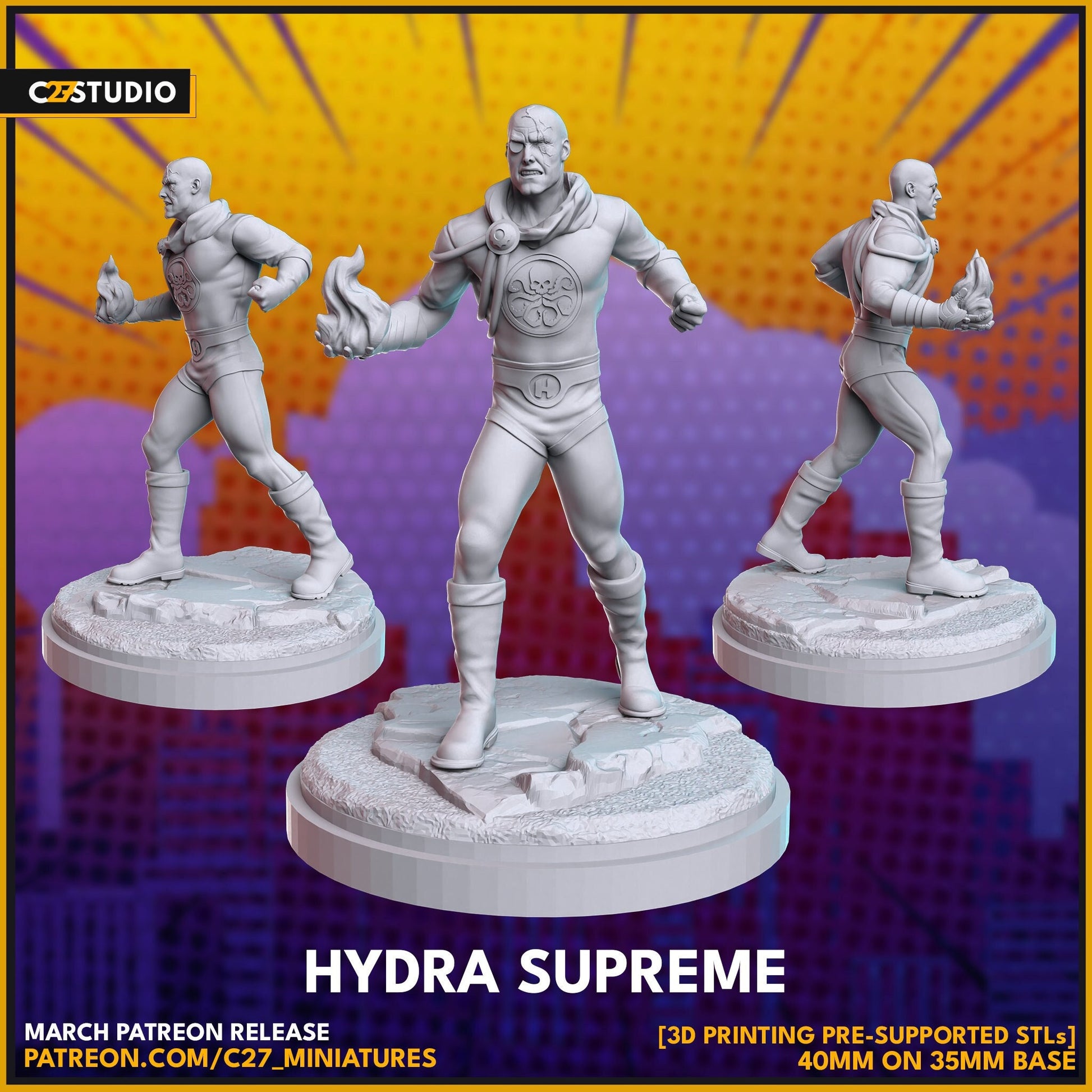 Baron Strucker / Hydra Supreme 40mm miniature (sculpted by C27 collectibles) (Crisis Protocol Proxy/Alternative)