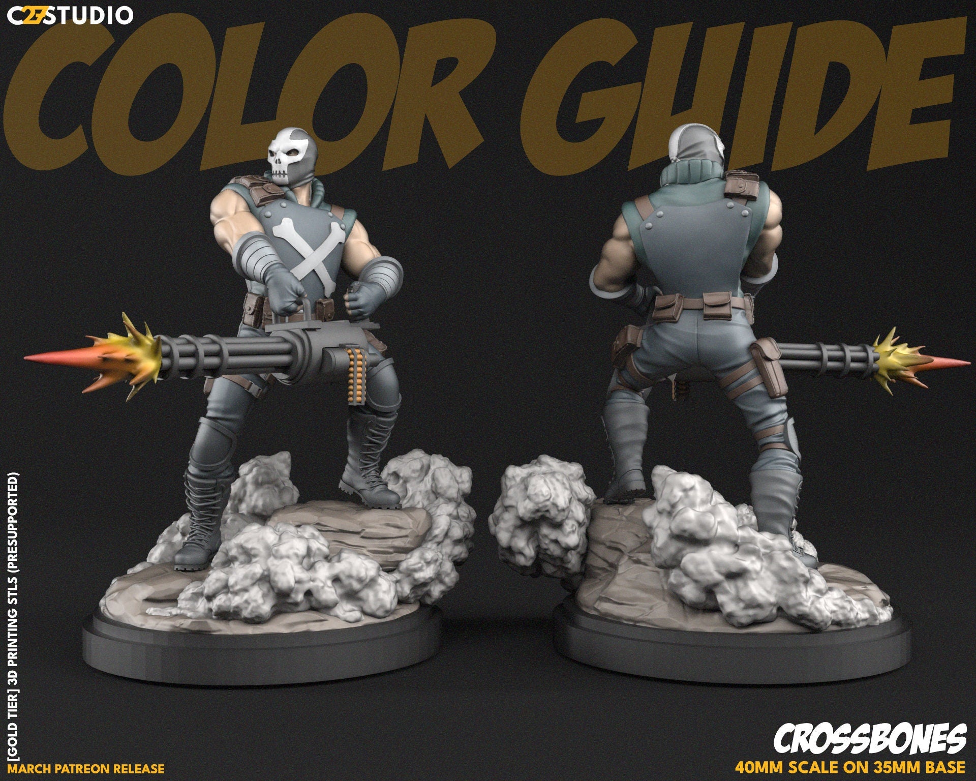 Crossbones / Devastator 40mm miniature (sculpted by C27 collectibles) (Crisis Protocol Proxy/Alternative)
