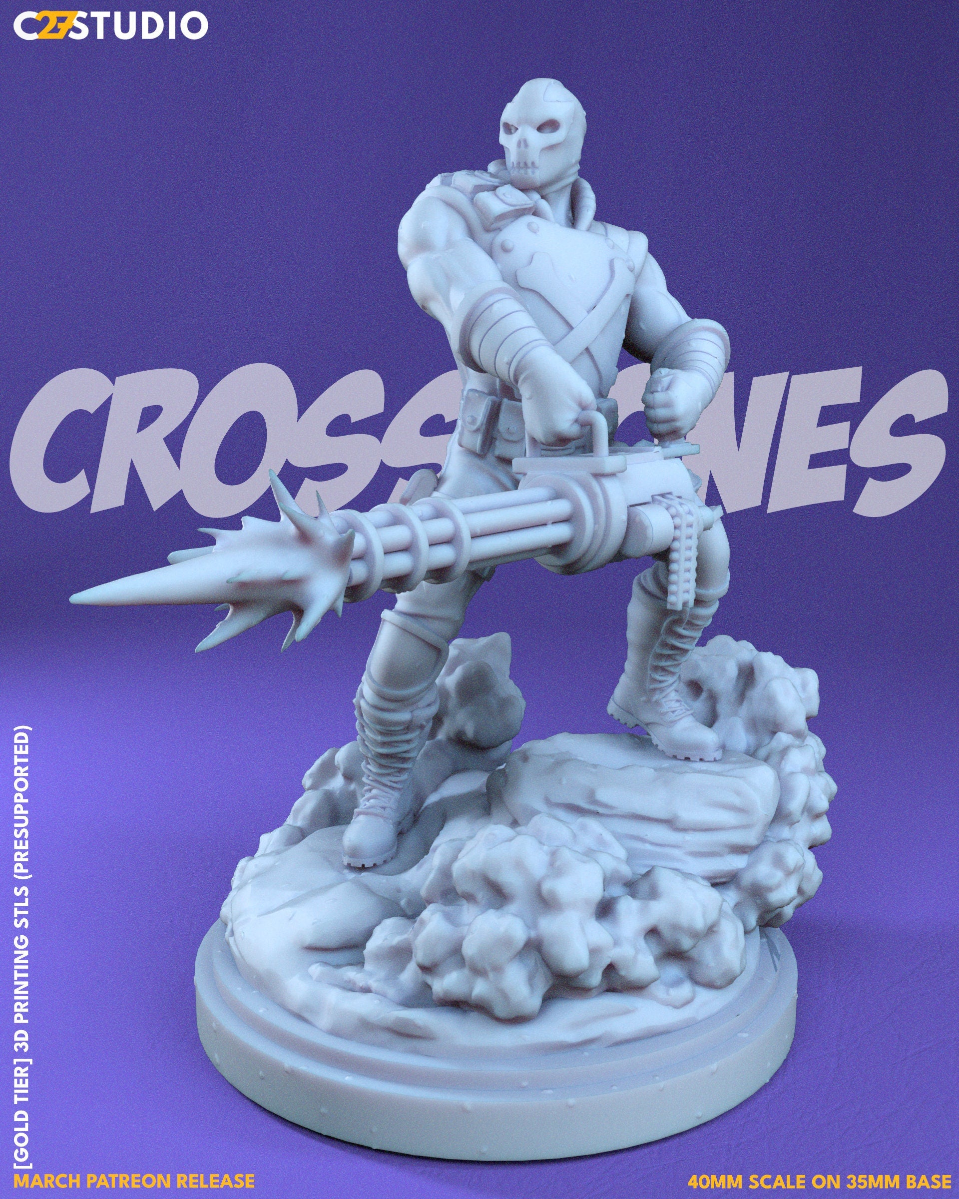 Crossbones / Devastator 40mm miniature (sculpted by C27 collectibles) (Crisis Protocol Proxy/Alternative)