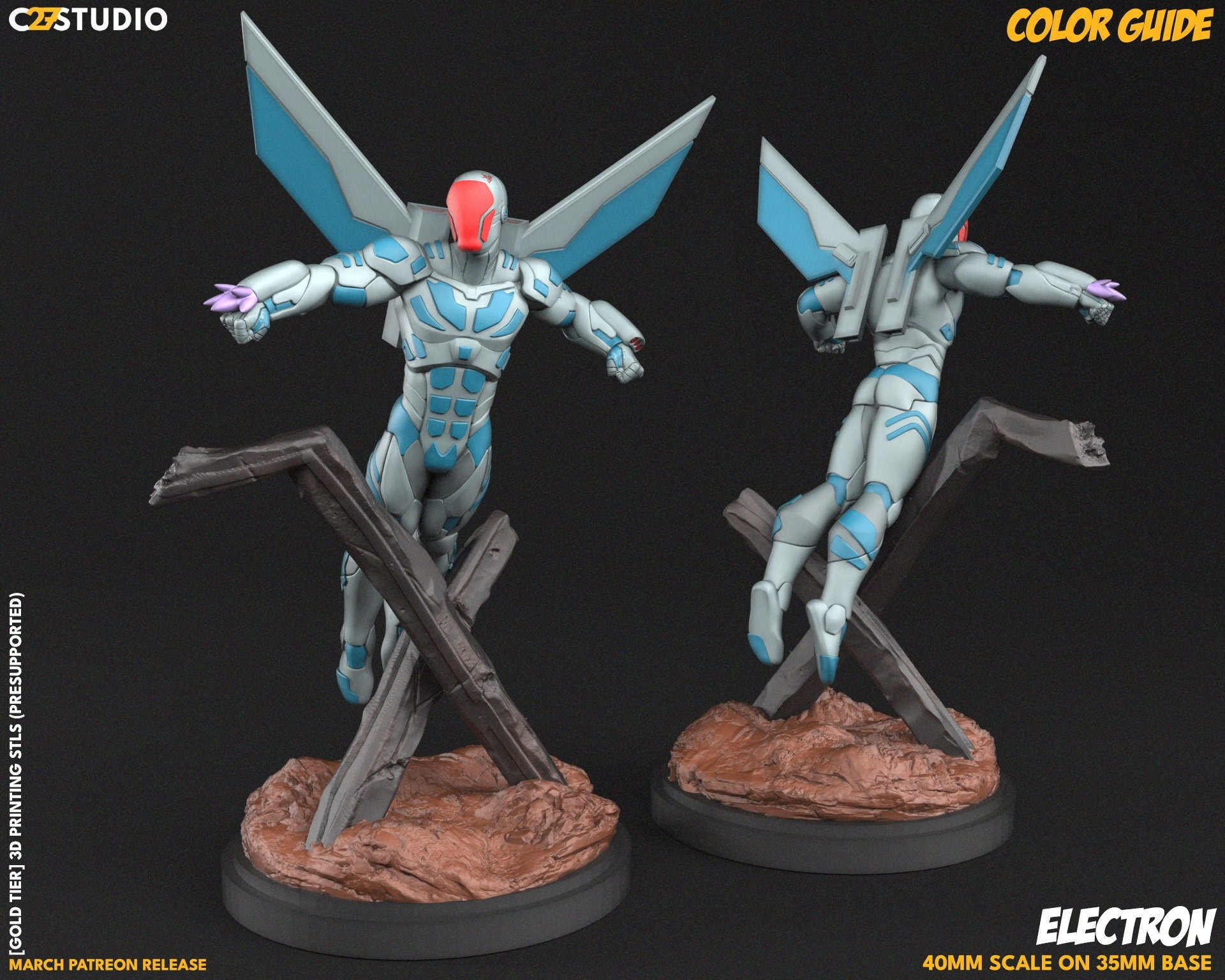 Mach X / Tiny Gundam 40mm miniature (sculpted by C27 collectibles) (Crisis Protocol Proxy/Alternative)