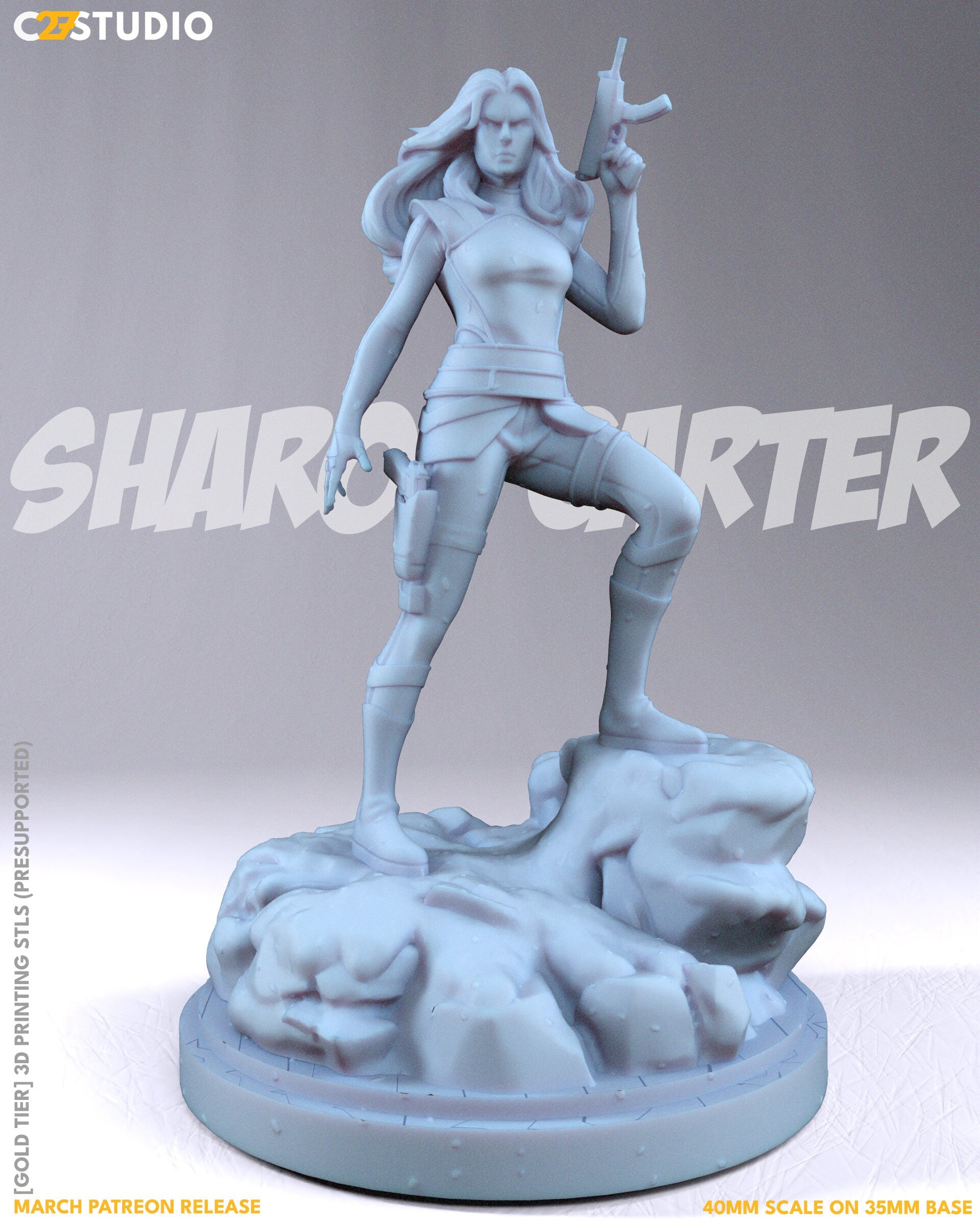 Sharon Carter / America's Niece 40mm miniature (sculpted by C27 collectibles) (Crisis Protocol Proxy/Alternative)