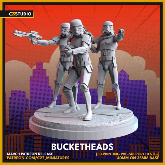 Stormtroopers / Bucketheads 40mm miniature (sculpted by C27 collectibles) (Crisis Protocol Proxy/Alternative)