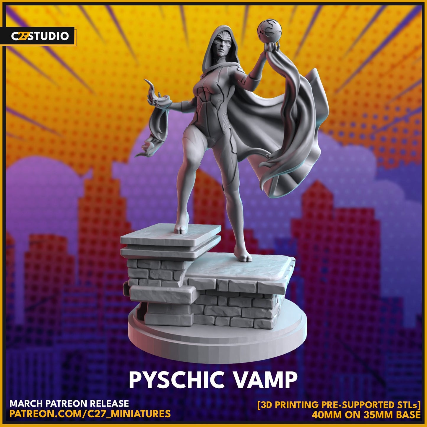 Supergiant / Psychic Vamp 40mm miniature (sculpted by C27 collectibles) (Crisis Protocol Proxy/Alternative)
