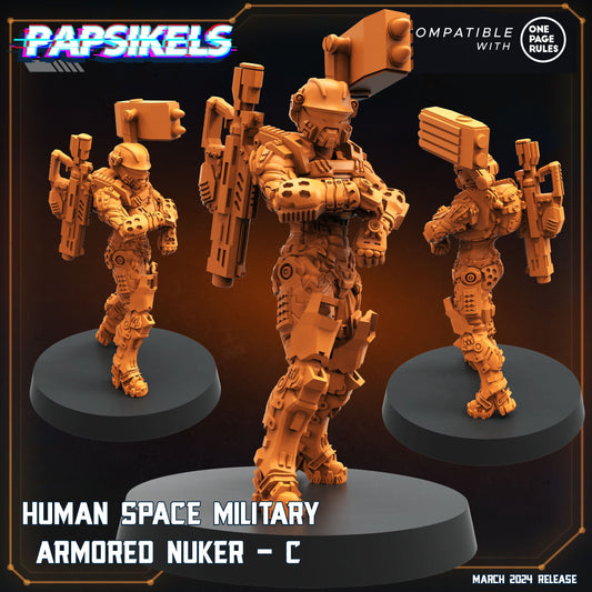 Human Space Military Armoured Nuker - A (sculpted by Papsikels)
