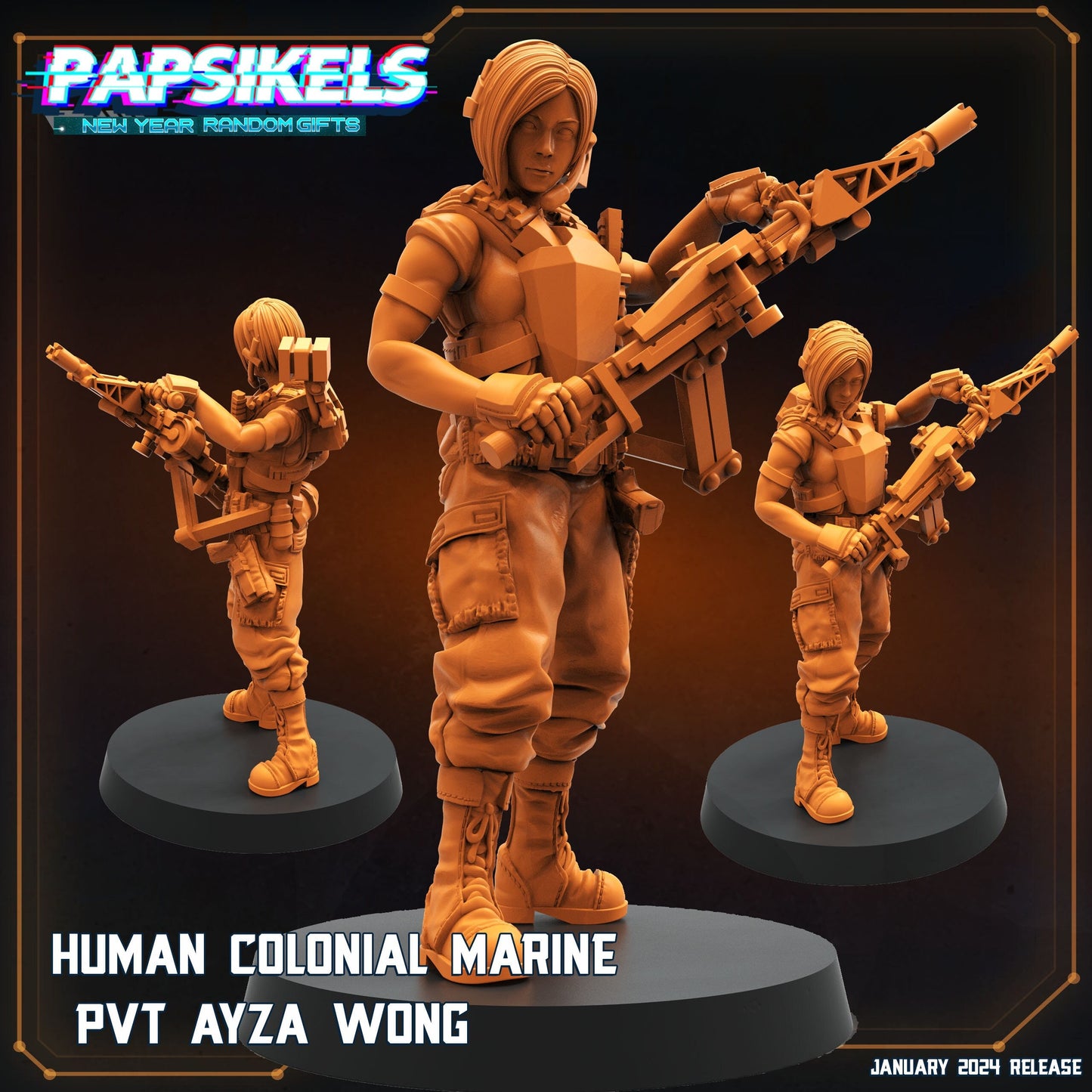 Human Colonial Marine Pvt Ayza Wong (sculpted by Papsikels)