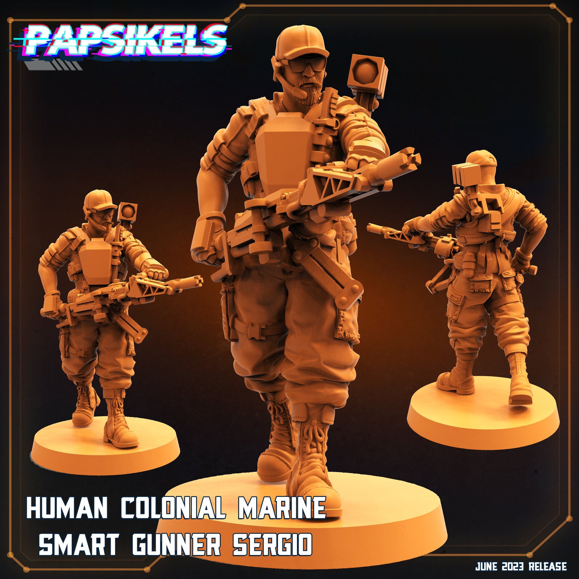 Human Colonial Marine Smart Gunner Sergio (sculpted by Papsikels)