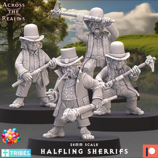 Halfling Sheriffs (4 models) - (sculpted by Across the Realms)