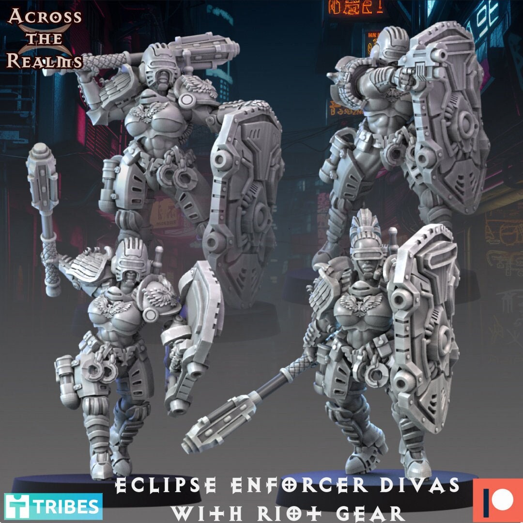 Eclipse Enforcer Divas with Riot Gear (4 Models) - (sculpted by Across the Realms)