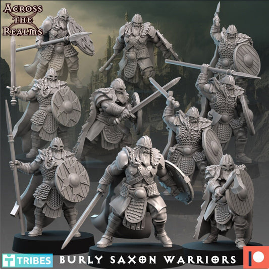 Burly Saxon Warriors (10 Models) - (sculpted by Across the Realms)