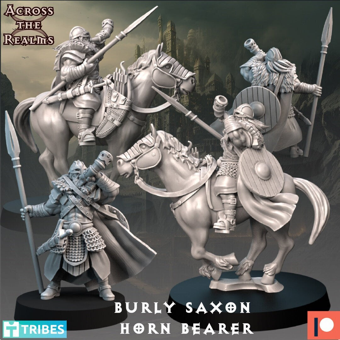 Burly Saxon Horn Bearer(2 Models) - (sculpted by Across the Realms)