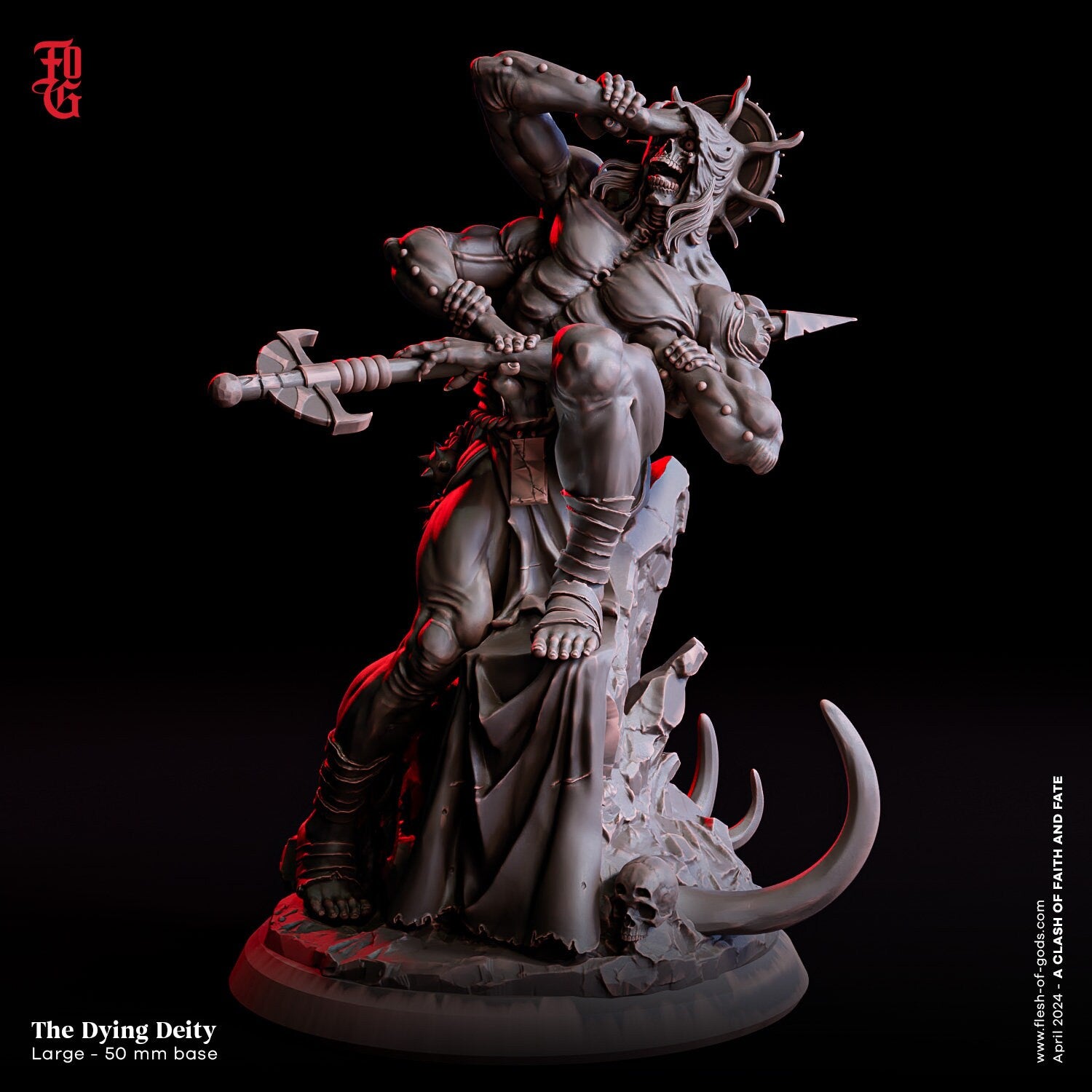 The Dying Deity - A Clash of Faith and Fate (sculpted by Flesh of Gods miniatures)