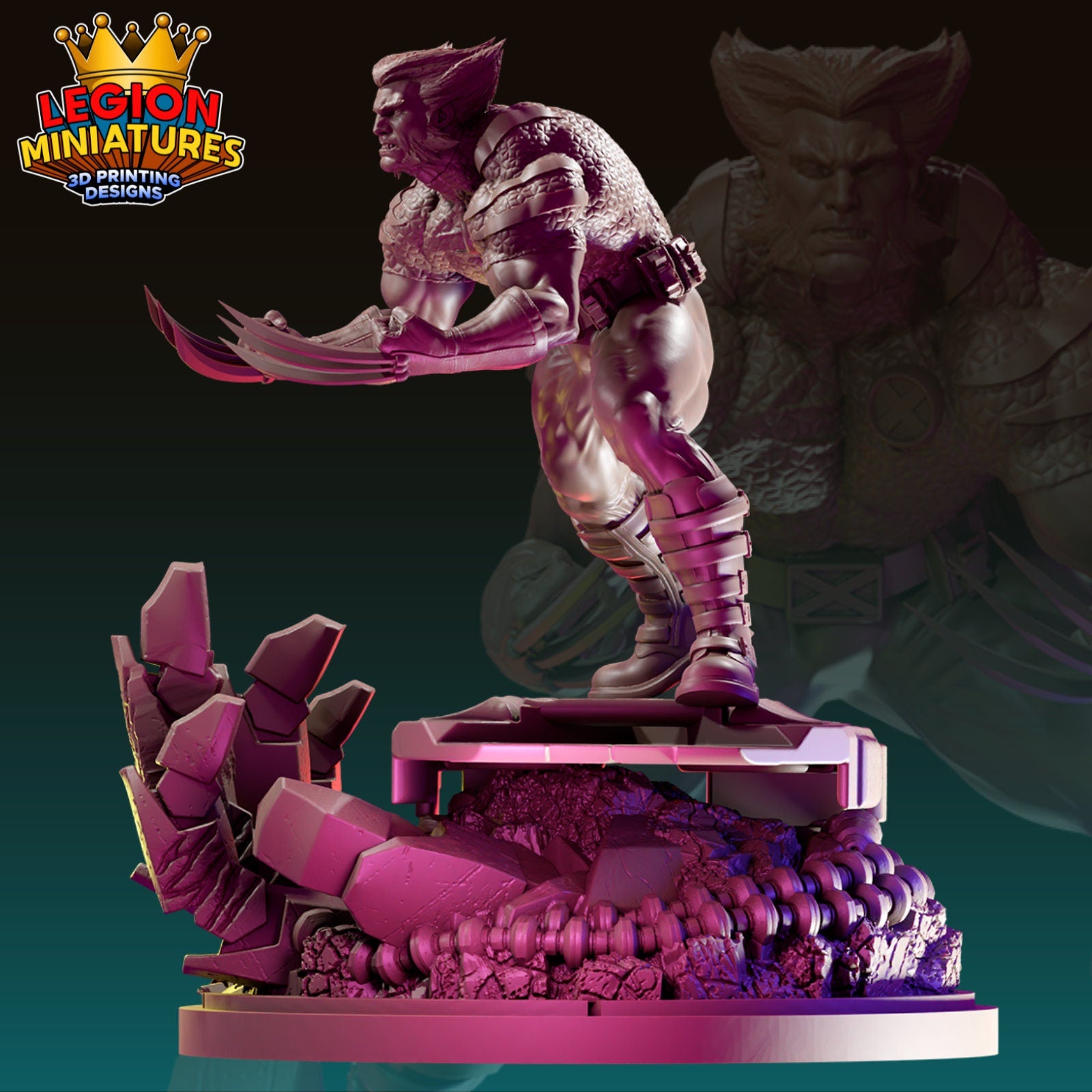 Ultimate Wolverine Fan-Art 40mm Miniature (Sculpted by Legion Miniatures) (Crisis Protocol Proxy/Alternative)