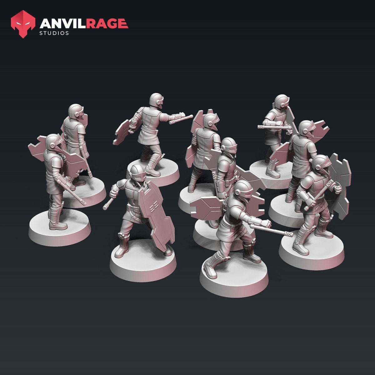 Peacekeepers with Pistols - set of 5 (Sculpted by Anvilrage Studios)