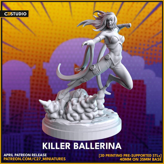 Black Swan / Killer Ballerina 40mm miniature (sculpted by C27 collectibles) (Crisis Protocol Proxy/Alternative)