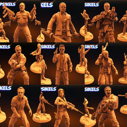 Squad from Predators (sculpted by Papsikels)