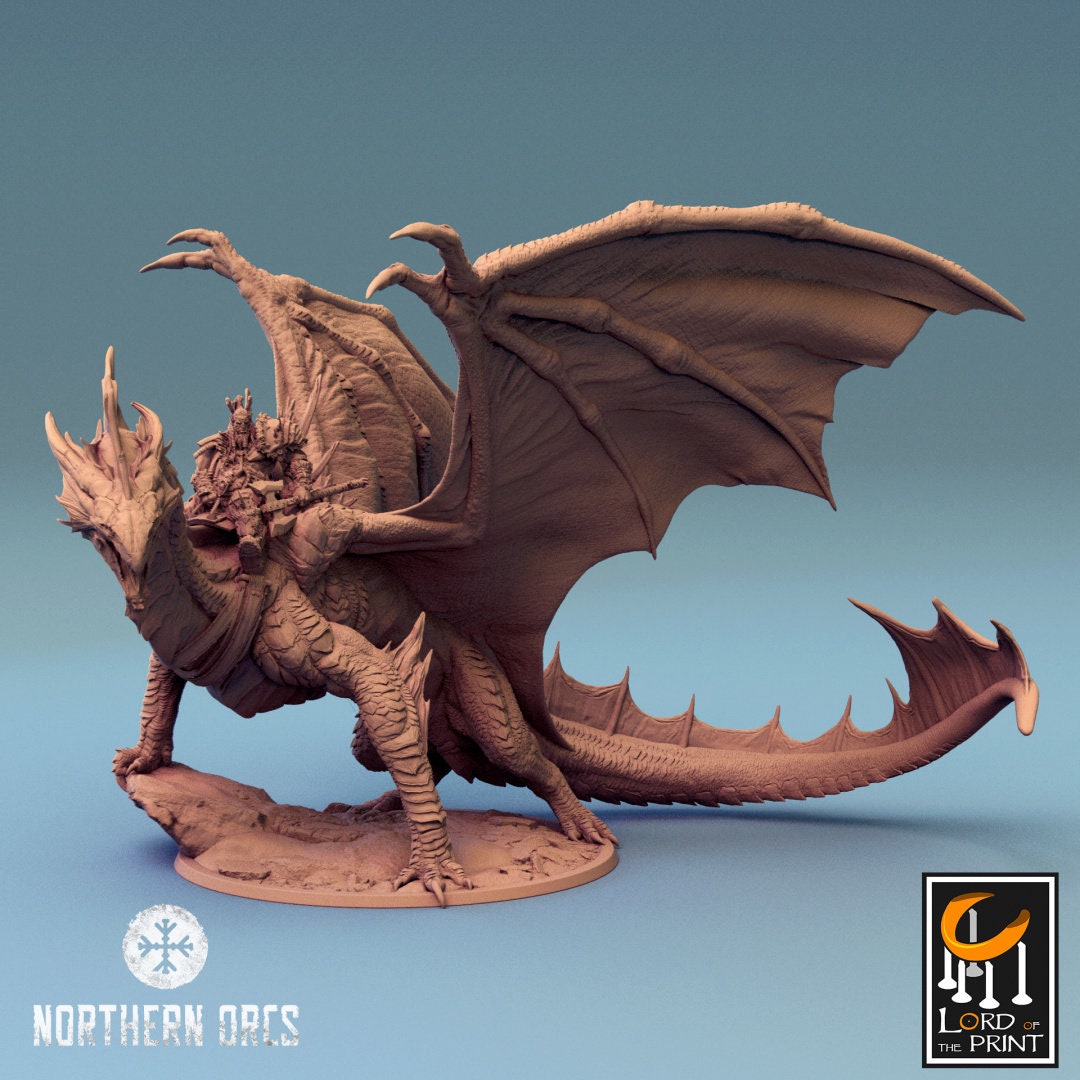 Silver Dragon - Landed (Sculpted by Lord of the Print)