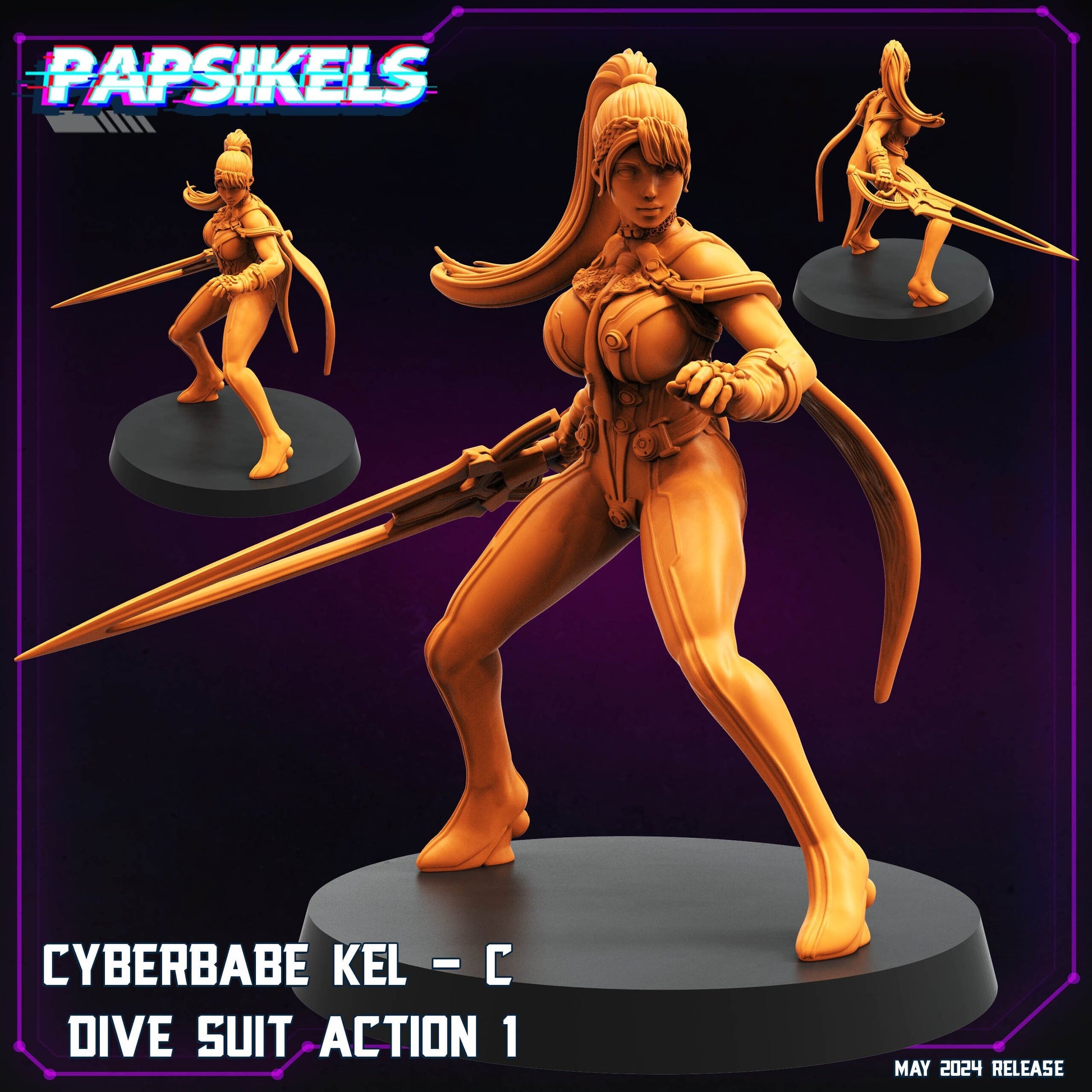 Cyberbabe Kel-C - Planet Dive Suit Action 1 (sculpted by Papsikels)