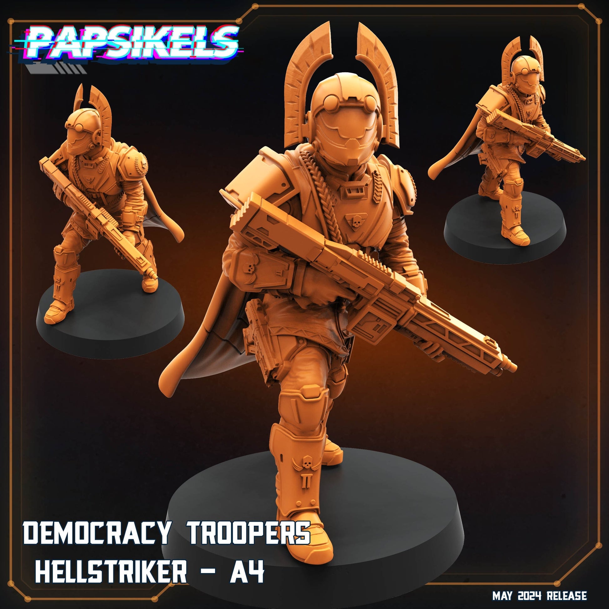 Democracy Troopers Hellstriker - A4 - Helldivers Fan Art (sculpted by Papsikels)