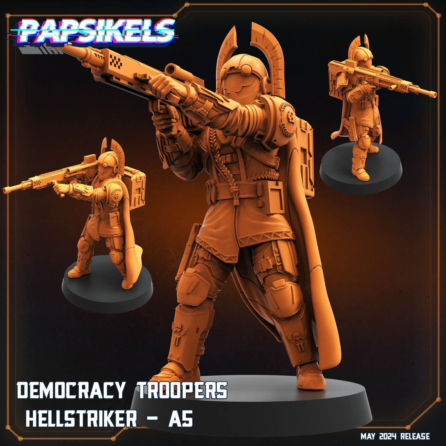 Democracy Troopers Hellstriker - A5 - Helldivers Fan Art (sculpted by Papsikels)