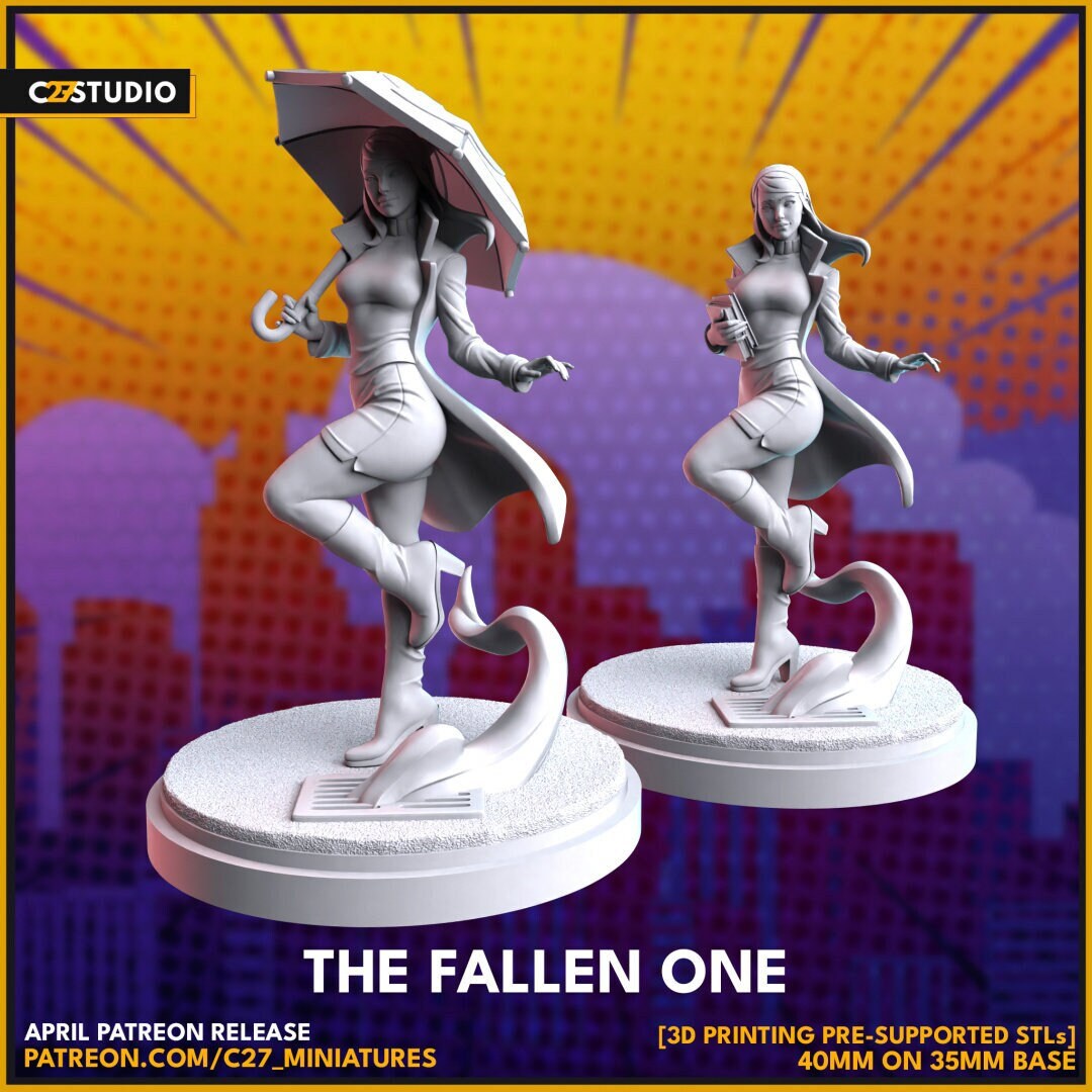 Gwen Stacy / The Fallen One 40mm miniature (sculpted by C27 collectibles) (Crisis Protocol Proxy/Alternative)