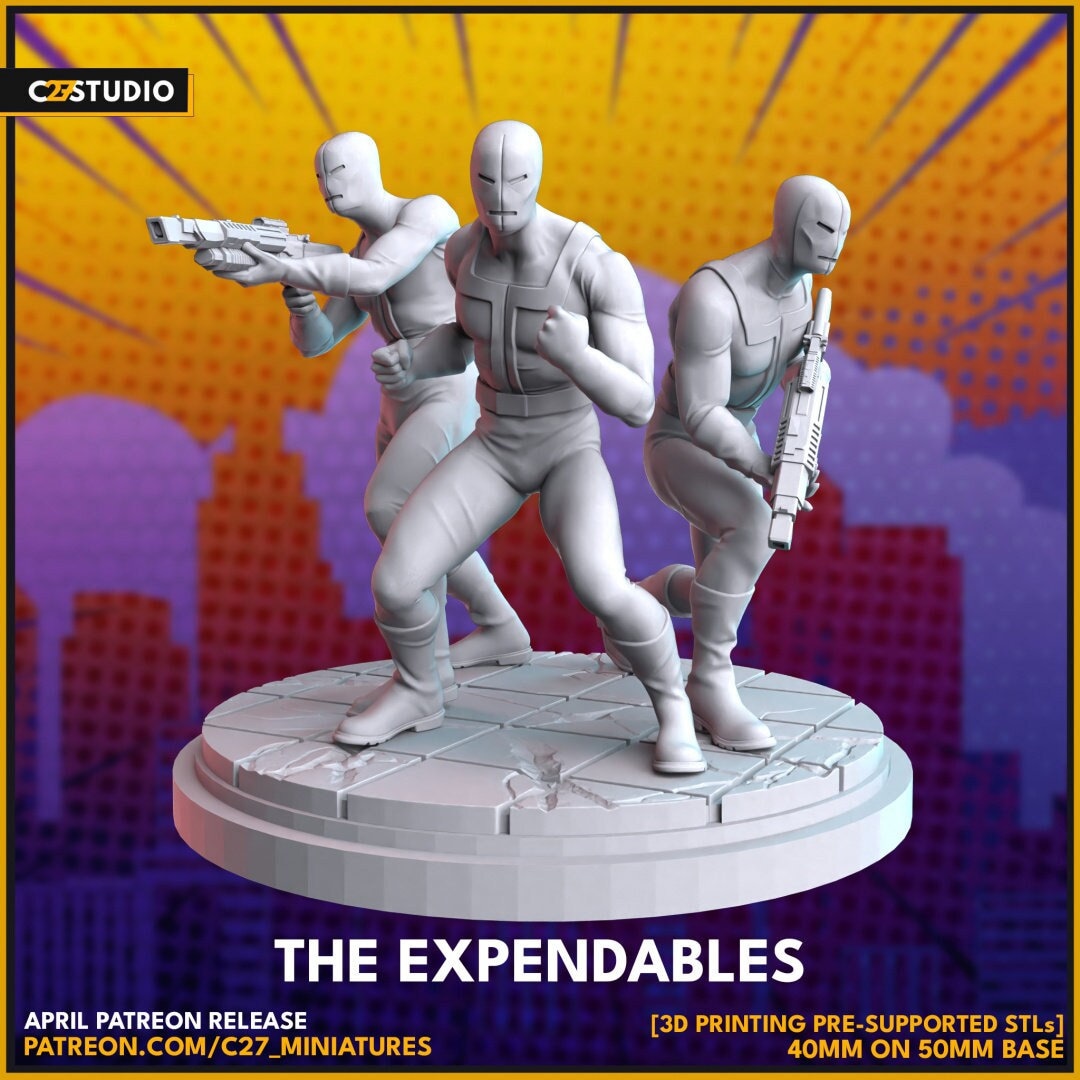 Hellfire Guards / The Expendables 40mm miniature (sculpted by C27 collectibles) (Crisis Protocol Proxy/Alternative)