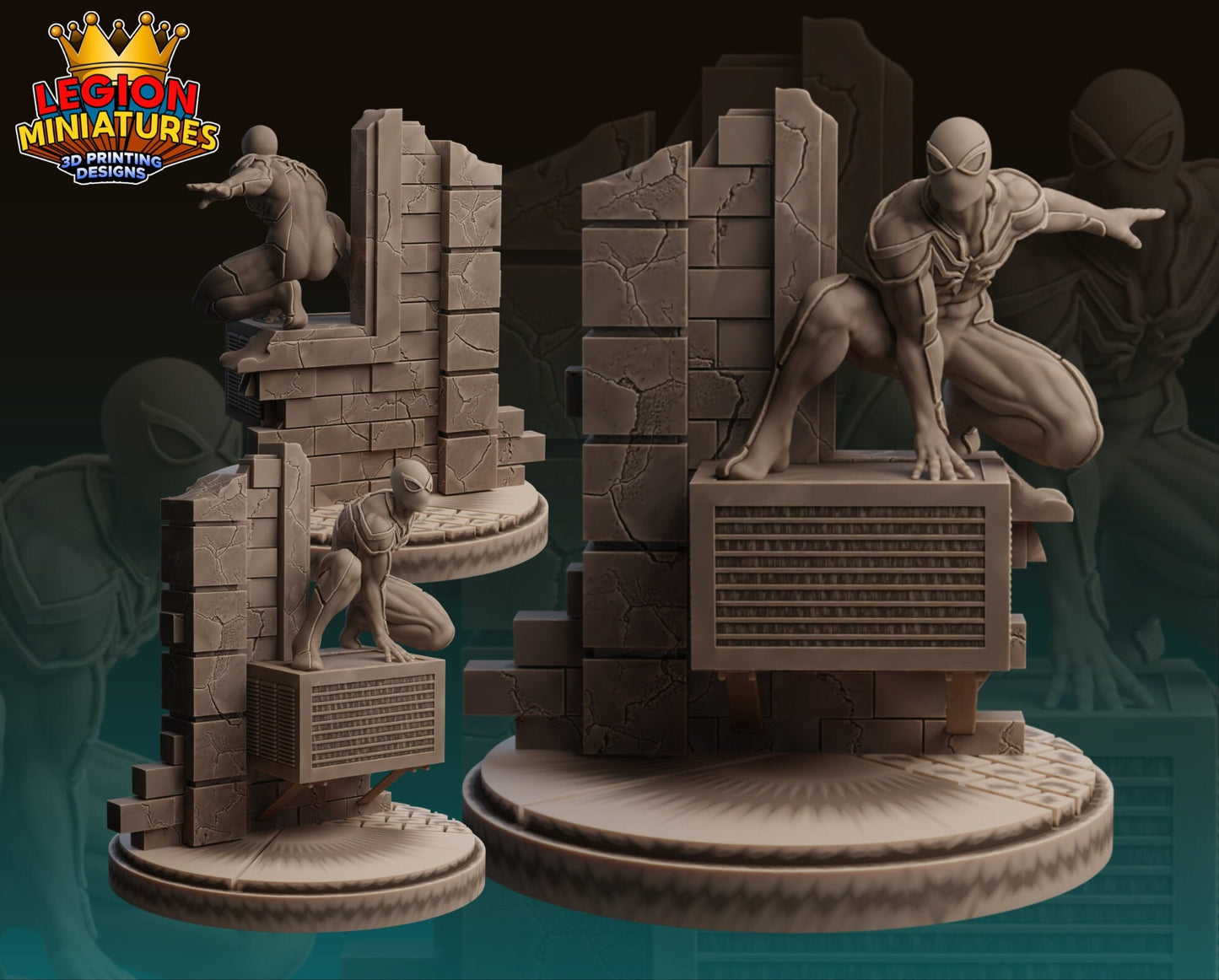 Future Foundation Spider-Man Fan Art 40mm Miniature (Sculpted by Legion Miniatures) (Crisis Protocol Proxy/Alternative)