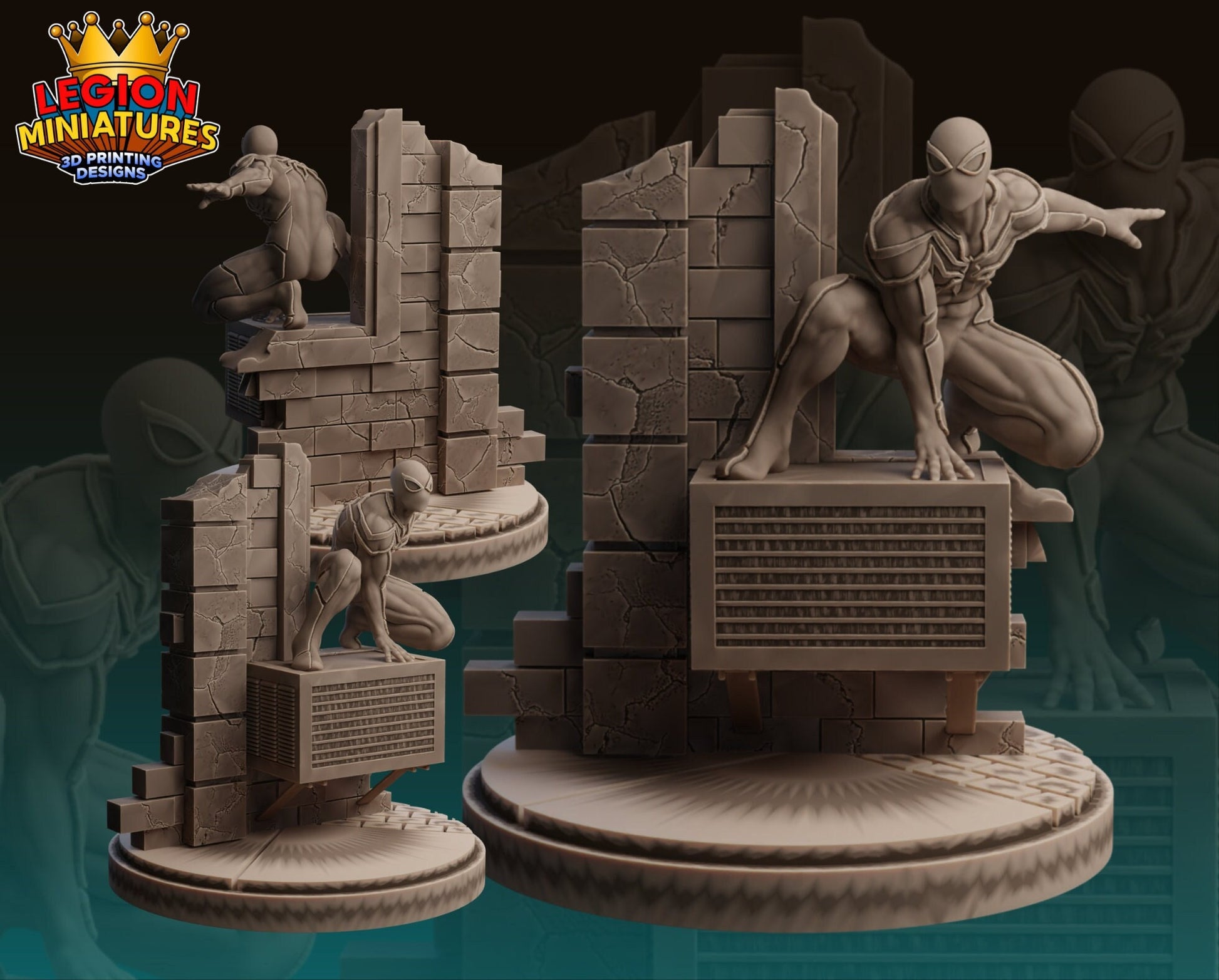 Future Foundation Spider-Man Fan Art 40mm Miniature (Sculpted by Legion Miniatures) (Crisis Protocol Proxy/Alternative)