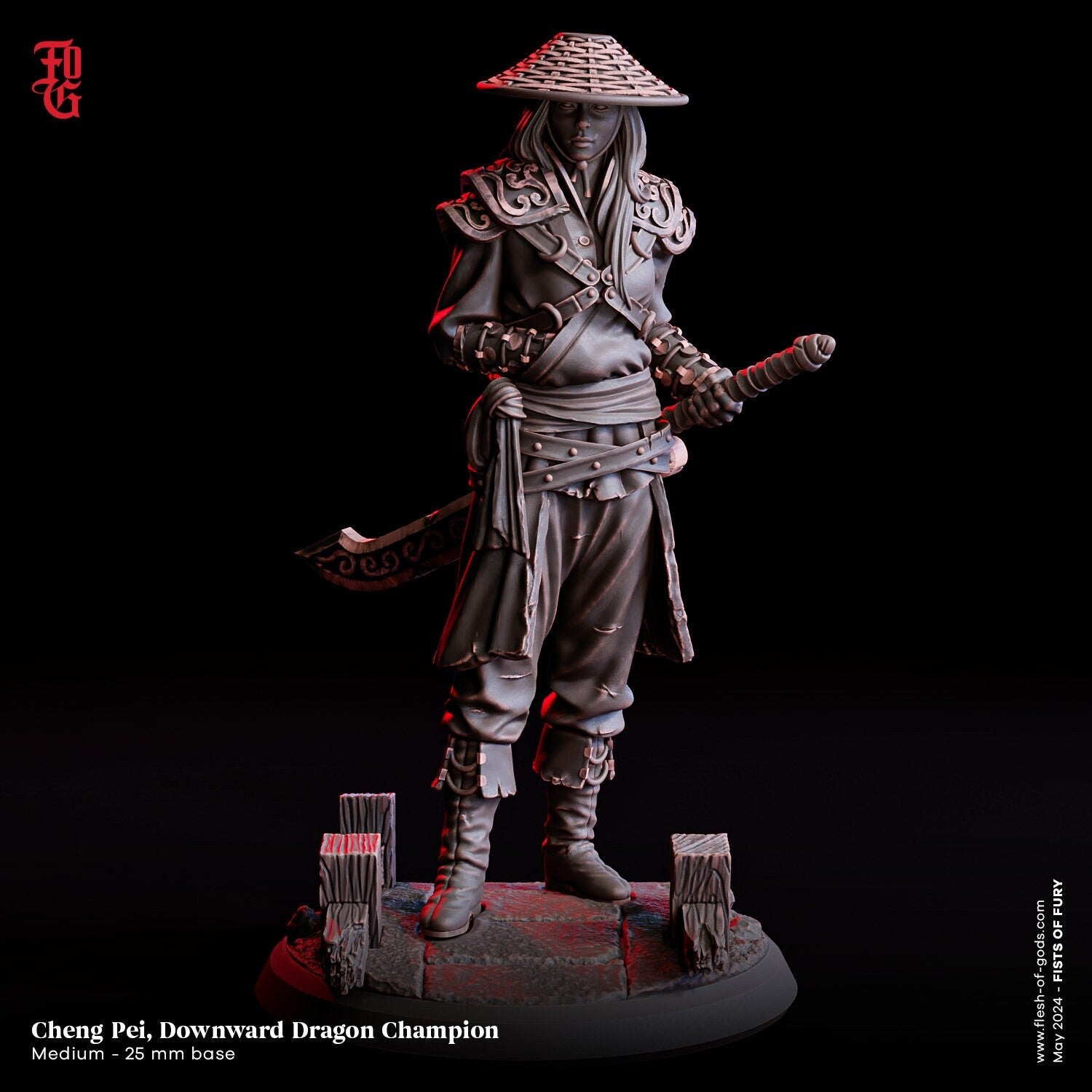 Cheng Pei, Downward Dragon Champion - Fists of Fury (sculpted by Flesh of Gods miniatures)