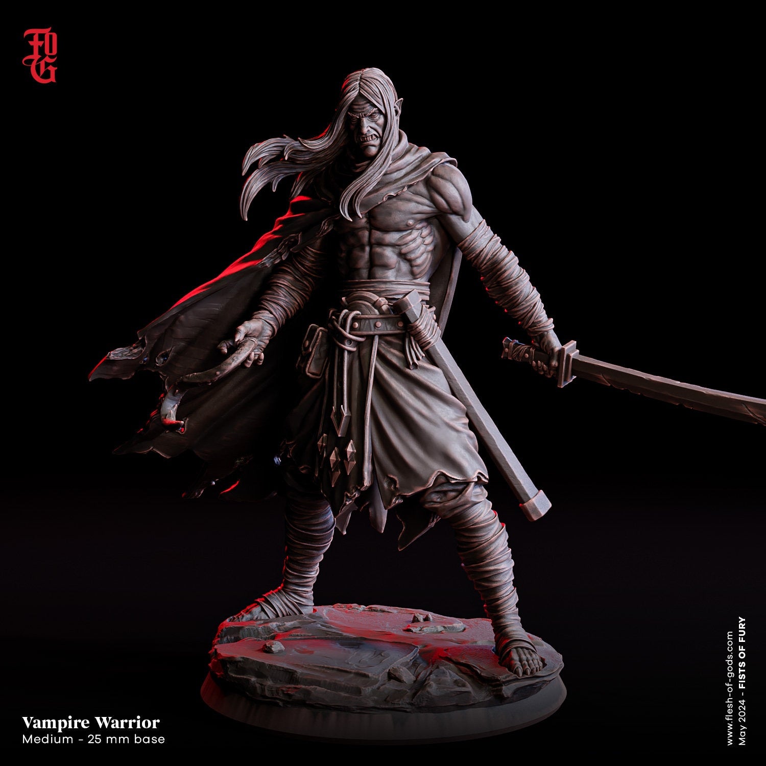 Vampire Warrior - Fists of Fury (sculpted by Flesh of Gods miniatures)