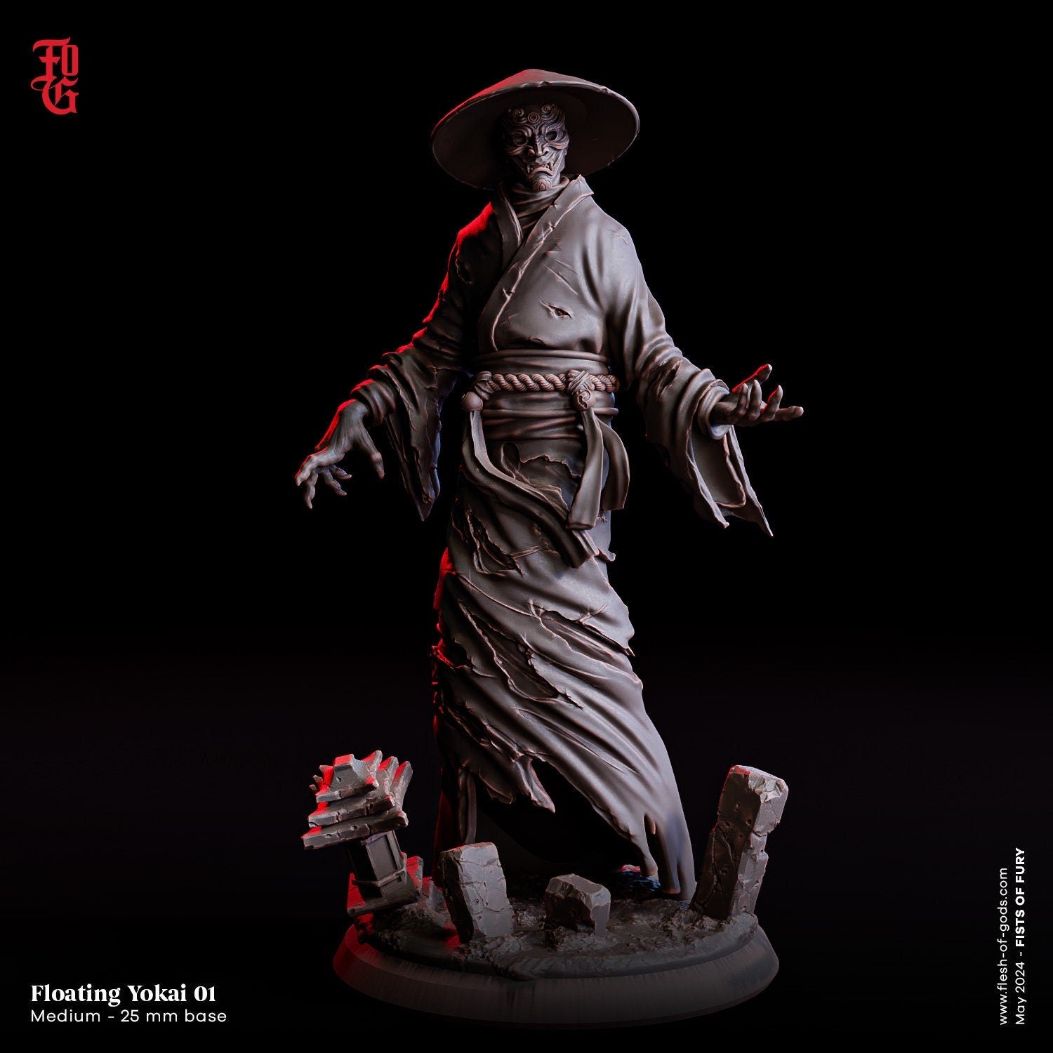 Floating Yokai 1 - Fists of Fury (sculpted by Flesh of Gods miniatures)