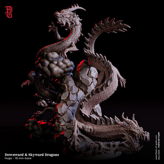 Downward Dragon & Skyward Dragon - Fists of Fury (sculpted by Flesh of Gods miniatures)