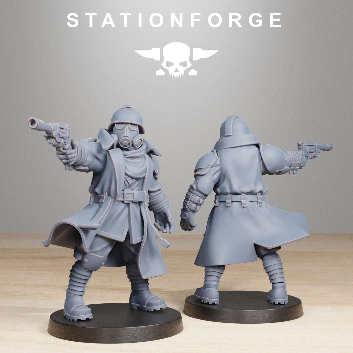 Grim Guard Scorcher Officer with Pistol (sculpted by Stationforge)