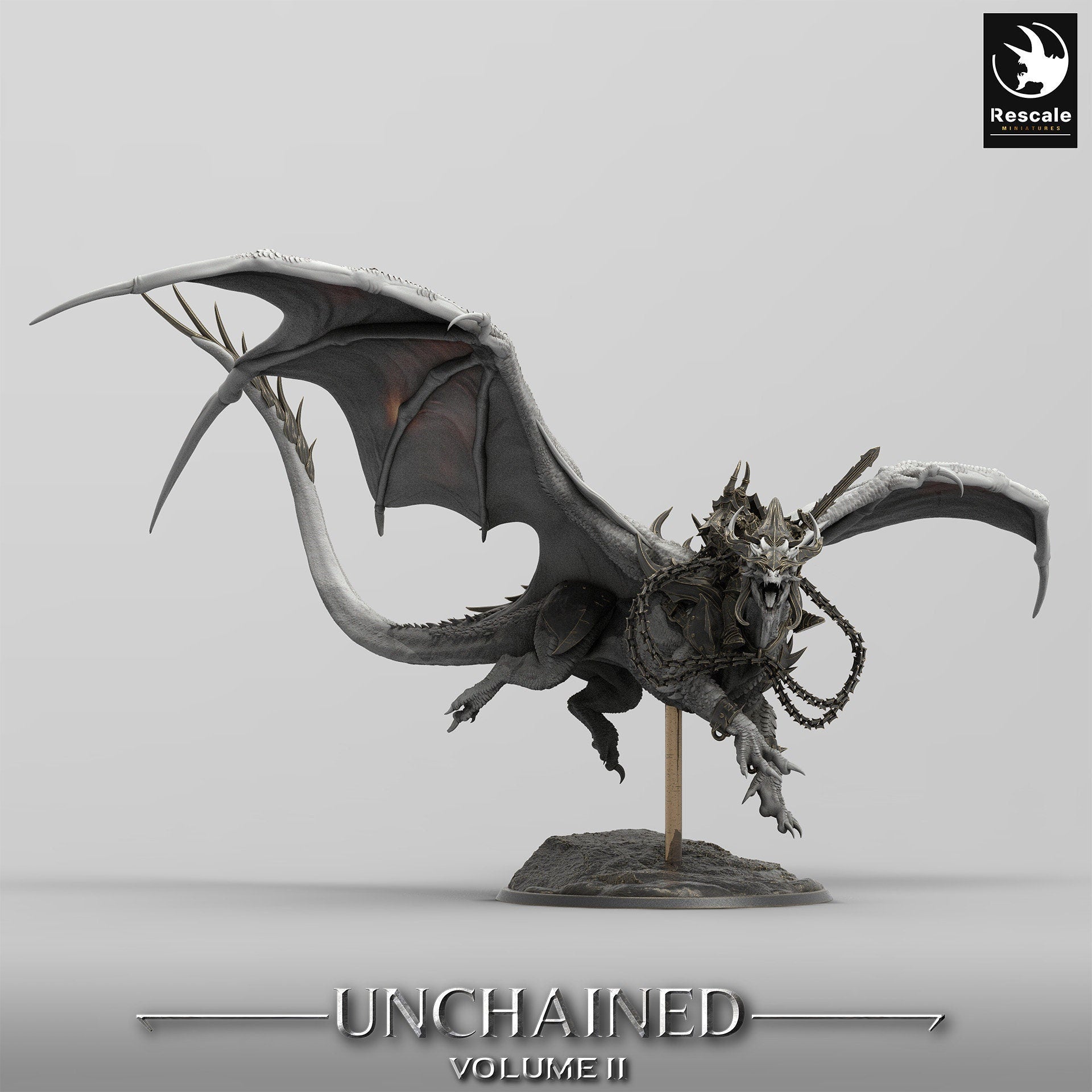 Unchained War Dragon - Flying Pose (Sculpted by Rescale Miniatures)