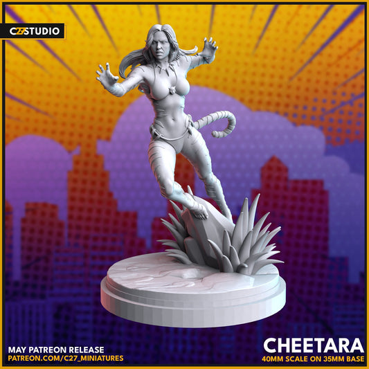 Tigra / Cheetara 40mm miniature (sculpted by C27 collectibles) (Crisis Protocol Proxy/Alternative)