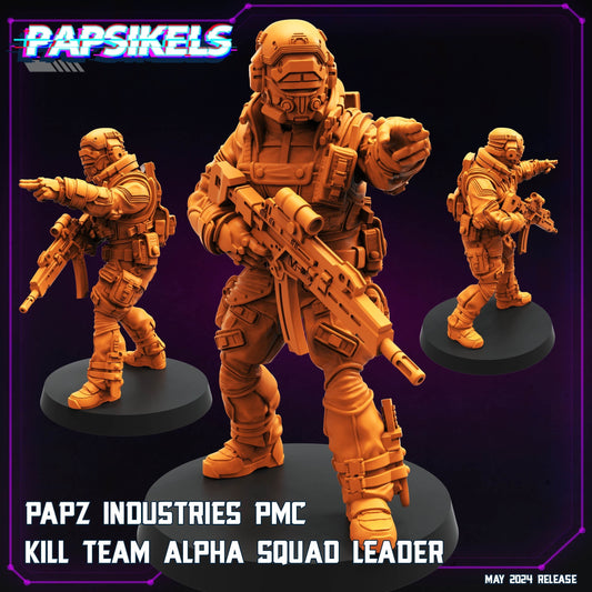 Papz Industries PMC Kill Team Alpha Squad Leader (sculpted by Papsikels)