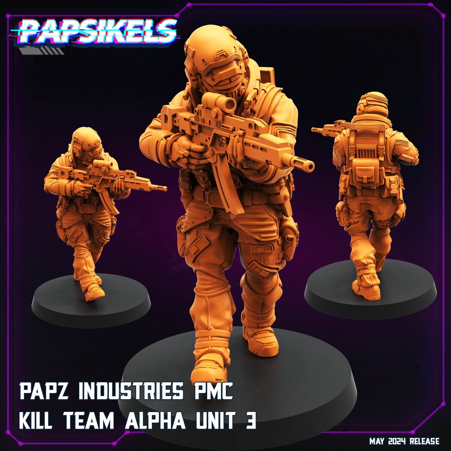 Papz Industries PMC Kill Team Alpha Unit 3 (sculpted by Papsikels)