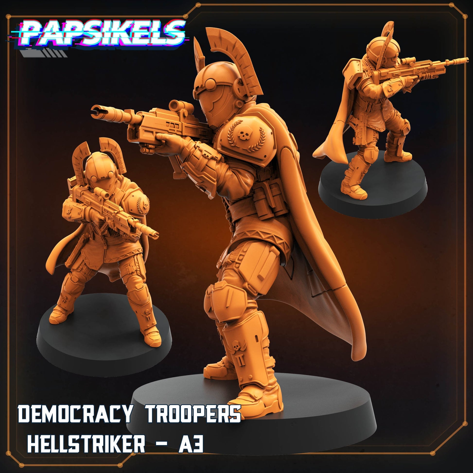 Democracy Troopers Hellstriker - A3 - Helldivers Fan Art (sculpted by Papsikels)