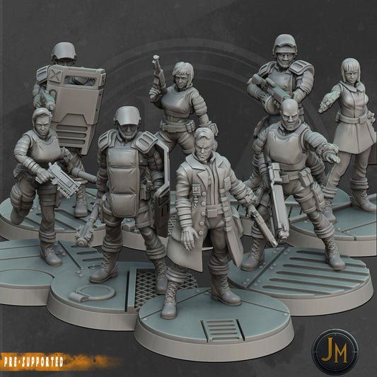 Security Bunker Set of 8 - Nukeworld (Sculpted by Jandro Miniatures)