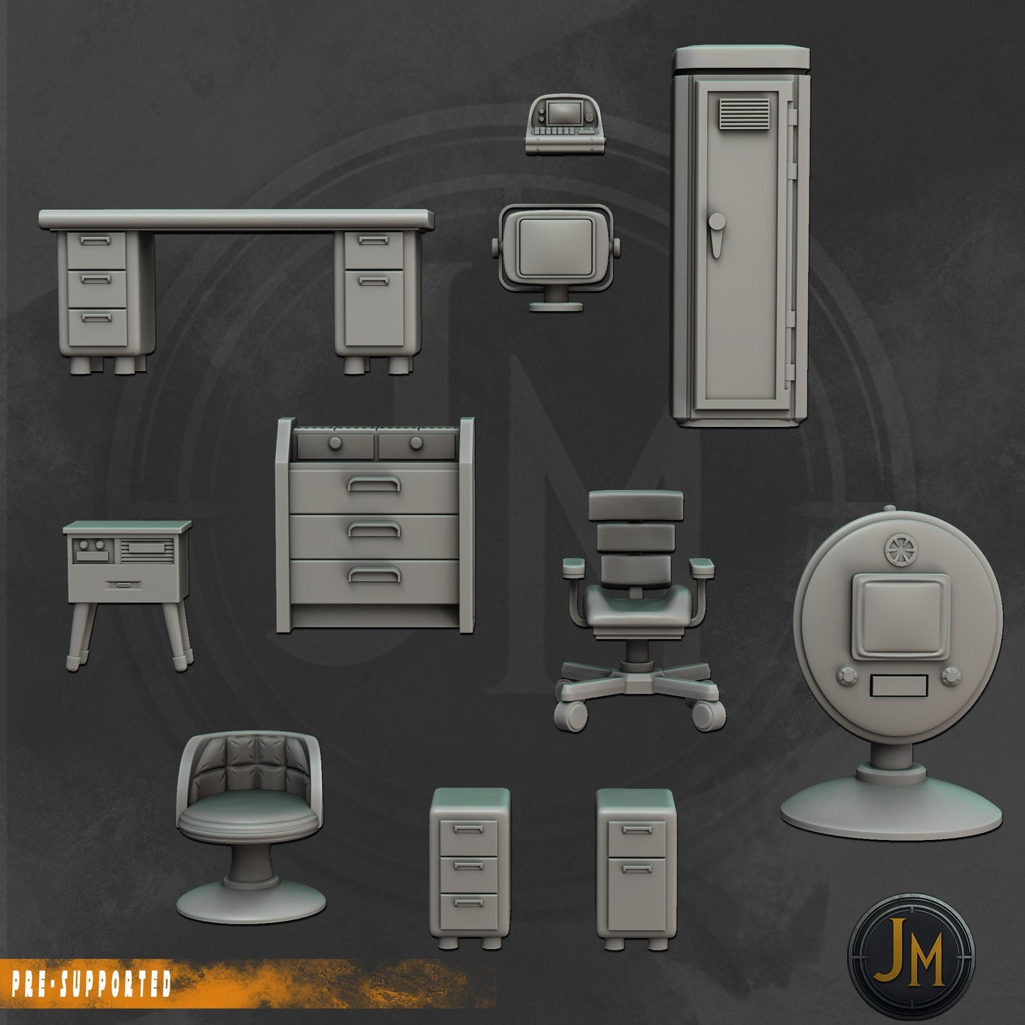 Bunker Furniture Set - Nukeworld (Sculpted by Jandro Miniatures)