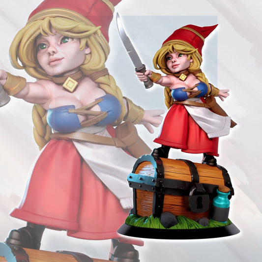 Gnome Treasure Hunter Rhianon - 32mm/75mm scale (sculpted by Gaz Minis)